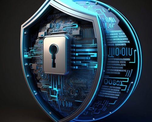 3d internet secuirty badge 3d render of an internet security badge